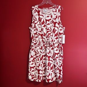 NWT Liz Claiborne Cabaret Red Floral Dress XXL
